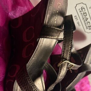 Coach Women's Burgundy and Bronze Heels